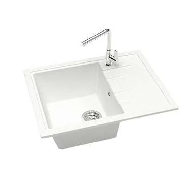 Кухонная мойка прямоугольная Maretti Kitchen FL575-WH 57х50 белого цвета