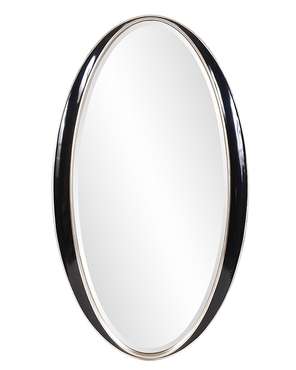Настенное зеркало Дита в раме черно-серебряного цвета