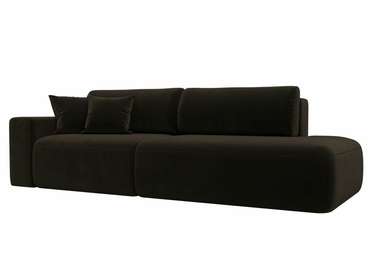 Диван-кровать Лига 036 Модерн темно-коричневого цвета с левым подлокотником