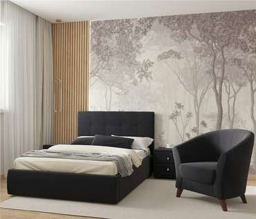 Кровать Selesta 120х200 с подъемным механизмом и матрасом черного цвета