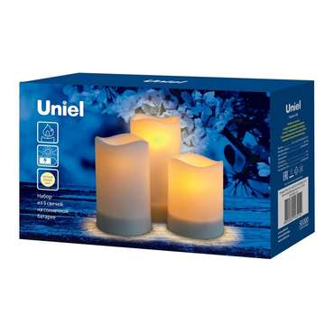 Светильник на солнечных батареях USL-S-816/PT150 CANDLE SET3 (пластик, цвет белый)