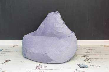 Кресло-мешок Груша L в обивке из микровельвета лилового цвета