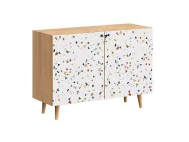 Комод Frida с принтом Marble на деревянных ножках 