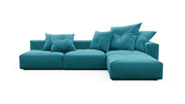 Угловой диван Фиджи темно-голубого цвета