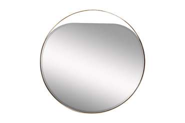 Настенное зеркало кругло в металлической раме
