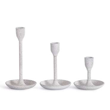 Набор из трех подсвечников Klev белого цвета