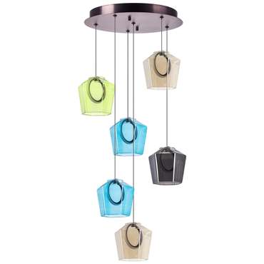 Люстра CARAMELLO LED 6х6W 700LM КОФЕЙНЫЙ/МУЛЬТИКОЛОР 3000K