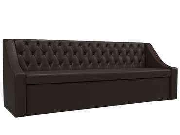 Кухонный прямой-кровать диван Мерлин коричневого цвета (экокожа)