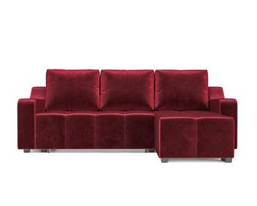 Угловой диван-кровать Берн темно-красного цвета