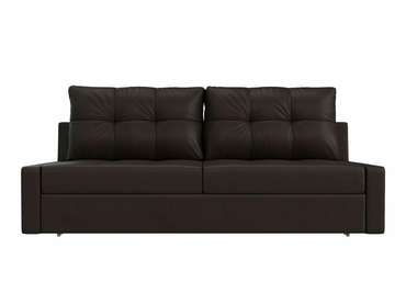 Прямой диван-кровать Мартин коричневого цвета (экокожа)