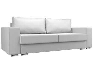 Прямой диван-кровать Исланд белого цвета (экокожа)