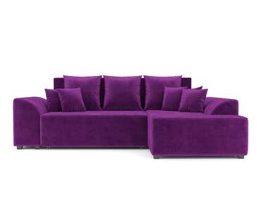 Угловой диван-кровать Каскад фиолетового цвета правый угол