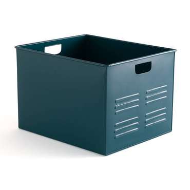 Металлический ящик для хранения Hiba синего цвета