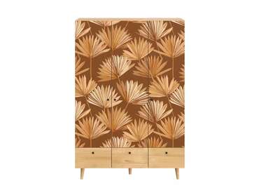 Шкаф Frida с принтом Palm на деревянных ножках 