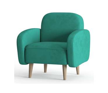 Кресло из велюра Бризби бирюзового цвета