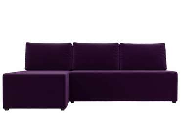 Угловой диван-кровать Поло фиолетового цвета левый угол