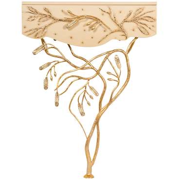 Консоль Oliva Branch бежевого цвета с золотом