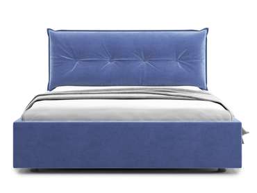 Кровать Cedrino 160х200 синего цвета с подъемным механизмом
