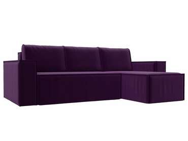 Угловой диван-кровать Куба фиолетового цвета правый угол