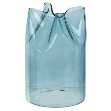 Стеклянная ваза H14 голубого цвета