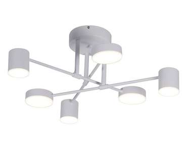 Люстра диммируемая Мекли белый d57 h25 Led 3*12W+3*16W (4000К) с пультом ДУ