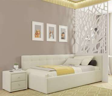 Кровать Bonna 90х200 с подъемным механизмом бежевого цвета