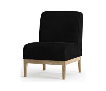 Кресло из велюра Арагорн черного цвета