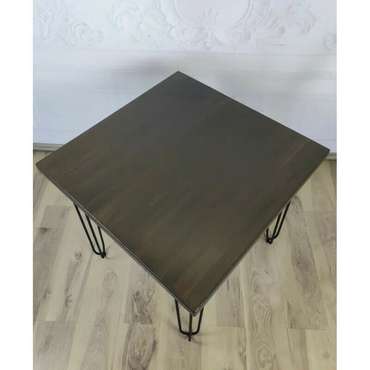 Стол обеденный Loft 60х60 со столешницей из массива сосны цвета венге