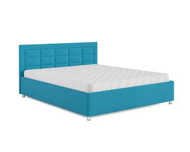 Кровать Версаль 140х190 темно-голубого цвета с подъемным механизмом (рогожка)