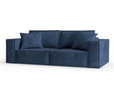 Диван-кровать из велюра Ли Рой темно-синего цвета