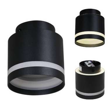 Накладной светильник 53001-9.5-001IL GX53+LED3W BK (металл, цвет черный)