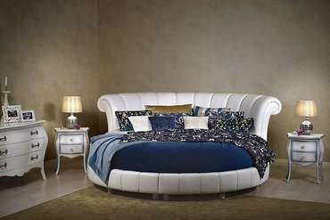 Кровать "Letto Rotondo GM 01" с обивкой из экокожи или велюра 220 см