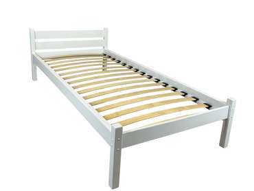 Кровать Классика сосновая с ортопедическим основанием 80х200 белого цвета