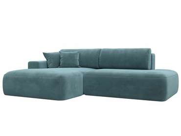 Угловой диван-кровать Лига 036 Модерн темно-бирюзового цвета левый угол