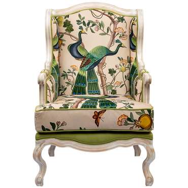 Кресло Индокитайский зелёный павлин зеленого цвета