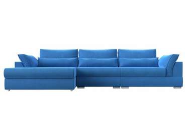 Угловой диван-кровать Пекин Long голубого цвета угол левый
