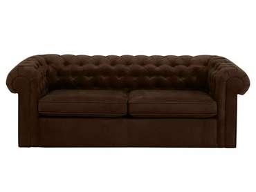 Диван-кровать Chesterfield темно-коричневого цвета