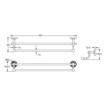 Полотенцедержатель Rose RG1027Q, бронза