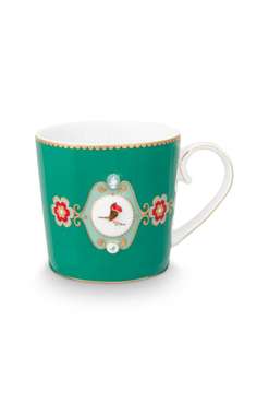 Набор из двух маленьких кружек Love Birds Medallion Emerald зеленого цвета