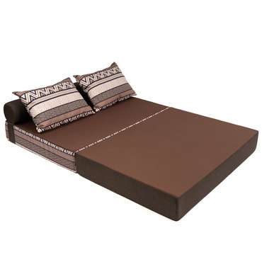 Бескаркасный диван-кровать Duble коричнево-бежевого цвета