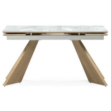 Раздвижной обеденный стол Ливи белого цвета