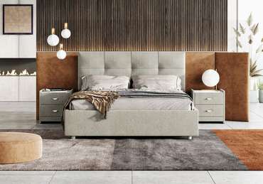 Кровать Caprice 160х200 светло-серого цвета без основания и подъемного механизма 