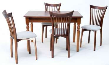 Обеденная группа Верди 120 со стульями серо-коричневого цвета