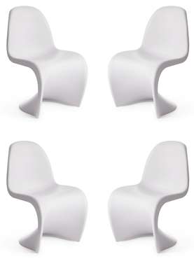 Набор из четырех стульев Pantone белого цвета