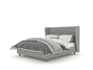 Кровать Шеффилд Box High 160х200 серого цвета с подъемным механизмом