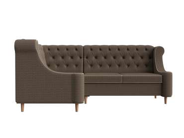 Угловой диван Бронкс бежево-коричневого цвета левый угол