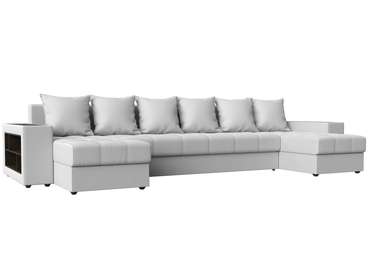 Уловой диван-кровать Дубай белого цвета (экокожа)
