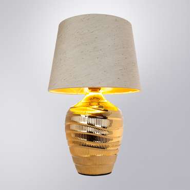 Настольная лампа Korfu золотисто-бежевого цвета