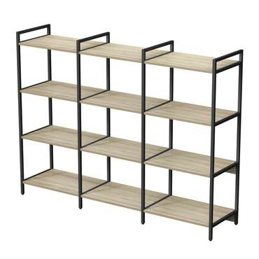 Стеллаж 10ССТ.4.600 средний тройной 4 полки бежевого цвета