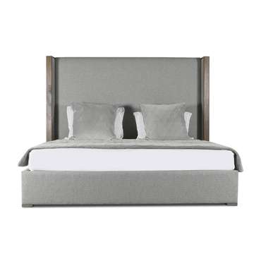 Кровать Berkley Winged Plain Wood 140х200 серого цвета